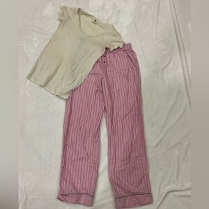 Victoria's Secret Soft Cream V-Neck Tee and Pants